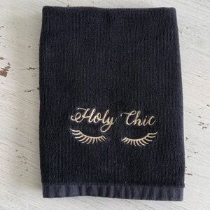 Holy Chic Embroidered Eyelashes Black Makeup Towel - Hand Towel - TT & Lola 2002